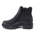 Черни дамски боти, здрава еко-кожа - всекидневни обувки за есента и зимата N 100017213