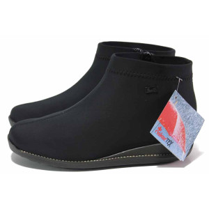 Черни дамски боти, текстилна материя - всекидневни обувки за есента и зимата N 100017274