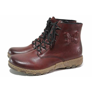 Винени дамски боти, здрава еко-кожа - всекидневни обувки за есента и зимата N 100017284