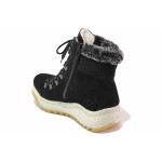Черни дамски боти, естествен велур - ежедневни обувки за есента и зимата N 100017427