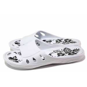 Бели джапанки, pvc материя - ежедневни обувки за целогодишно ползване N 100018059