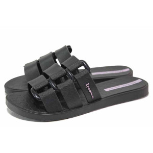 Черни джапанки, pvc материя - ежедневни обувки за пролетта и лятото N 100018457