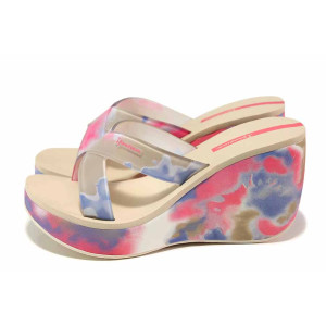 Бежови дамски чехли, pvc материя - ежедневни обувки за пролетта и лятото N 100018465