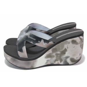 Черни анатомични дамски чехли, pvc материя - ежедневни обувки за пролетта и лятото N 100018464