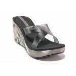 Черни анатомични дамски чехли, pvc материя - ежедневни обувки за пролетта и лятото N 100018464