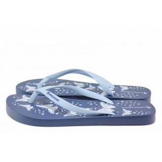 Сини джапанки, pvc материя - ежедневни обувки за пролетта и лятото N 100018469