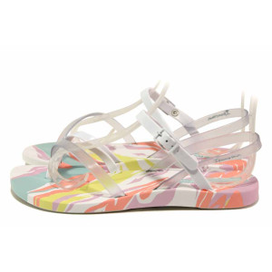 Бели анатомични дамски сандали, pvc материя - ежедневни обувки за пролетта и лятото N 100018460