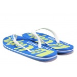 Сини джапанки, pvc материя - ежедневни обувки за пролетта и лятото N 100018531