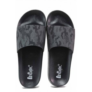 Черни джапанки, pvc материя - ежедневни обувки за пролетта и лятото N 100018529