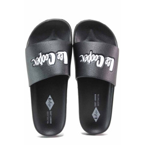 Черни джапанки, pvc материя - ежедневни обувки за пролетта и лятото N 100018526