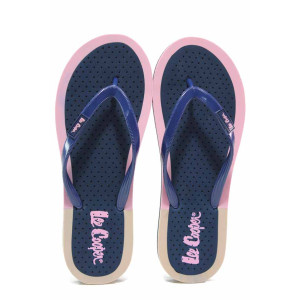 Сини джапанки, pvc материя - ежедневни обувки за пролетта и лятото N 100018525