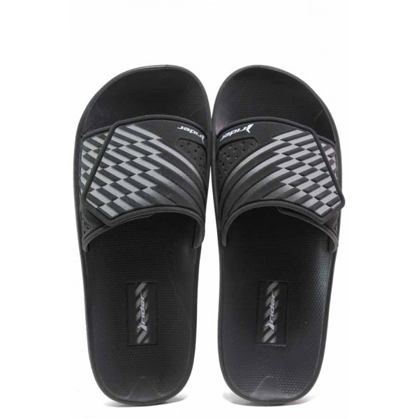 Черни мъжки чехли, pvc материя - ежедневни обувки за лятото N 100018560