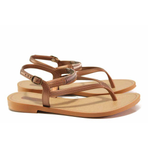 Кафяви дамски сандали, pvc материя - всекидневни обувки за лятото N 100018565