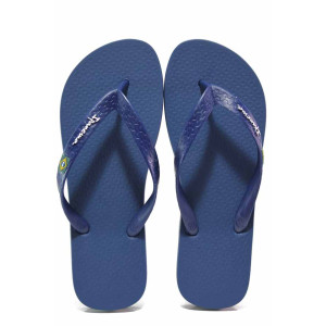 Тъмносини дамски чехли, pvc материя - ежедневни обувки за лятото N 100018568