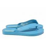 Сини дамски чехли, pvc материя - всекидневни обувки за лятото N 100018570