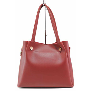 Червена дамска чанта, здрава еко-кожа - удобство и стил за вашето ежедневие N 100017526