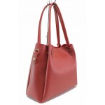 Червена дамска чанта, здрава еко-кожа - удобство и стил за вашето ежедневие N 100017526