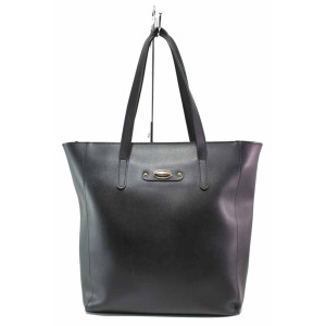 Черна дамска чанта, здрава еко-кожа - удобство и стил за вашето ежедневие N 100017532