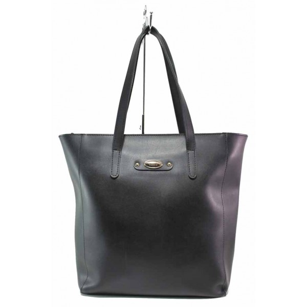 Черна дамска чанта, здрава еко-кожа - удобство и стил за вашето ежедневие N 100017532