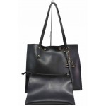 Черна дамска чанта, здрава еко-кожа - удобство и стил за вашето ежедневие N 100017533