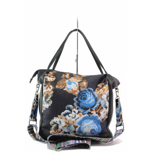 Черна дамска чанта, здрава еко-кожа - удобство и стил за вашето ежедневие N 100017534