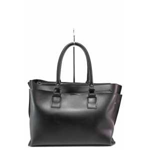Черна дамска чанта, здрава еко-кожа - удобство и стил за вашето ежедневие N 100017539