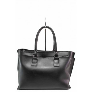 Черна дамска чанта, здрава еко-кожа - удобство и стил за вашето ежедневие N 100017539
