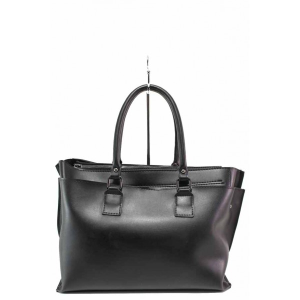 Черна дамска чанта, здрава еко-кожа - удобство и стил за вашето ежедневие N 100017539