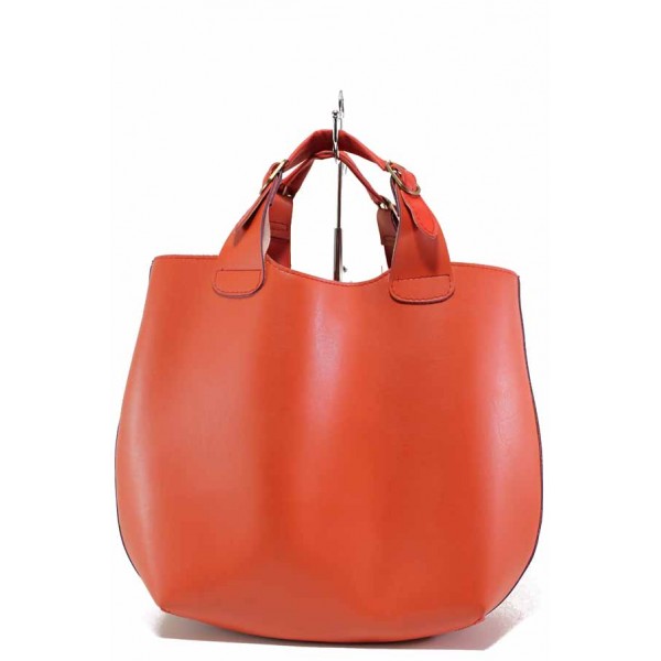 Червена дамска чанта, здрава еко-кожа - удобство и стил за вашето ежедневие N 100017546