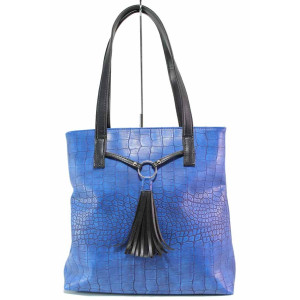 Синя дамска чанта, здрава еко-кожа - удобство и стил за вашето ежедневие N 100017562