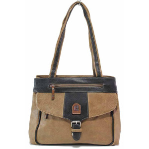 Кафява дамска чанта, здрава еко-кожа - удобство и стил за вашето ежедневие N 100017568