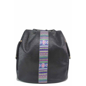 Черна раница, здрава еко-кожа - удобство и стил за вашето ежедневие N 100017576