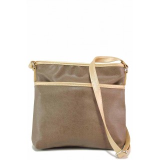 Кафява дамска чанта, здрава еко-кожа - удобство и стил за вашето ежедневие N 100017584