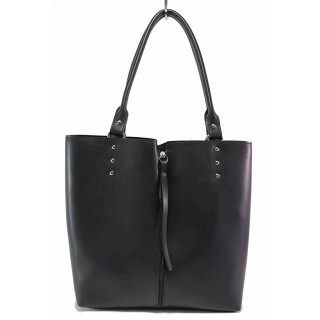 Черна дамска чанта, здрава еко-кожа - удобство и стил за вашето ежедневие N 100017588