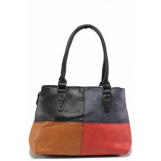 Черна дамска чанта, здрава еко-кожа - удобство и стил за вашето ежедневие N 100017593