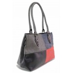 Сива дамска чанта, здрава еко-кожа - удобство и стил за вашето ежедневие N 100017594