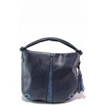 Тъмносиня дамска чанта, здрава еко-кожа - удобство и стил за вашето ежедневие N 100017601