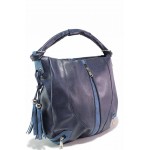 Тъмносиня дамска чанта, здрава еко-кожа - удобство и стил за вашето ежедневие N 100017601