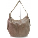 Кафява дамска чанта, здрава еко-кожа - удобство и стил за вашето ежедневие N 100017605