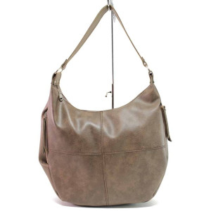 Кафява дамска чанта, здрава еко-кожа - удобство и стил за вашето ежедневие N 100017605