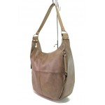 Кафява дамска чанта, здрава еко-кожа - удобство и стил за вашето ежедневие N 100017605