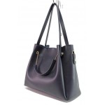 Тъмносиня дамска чанта, здрава еко-кожа - удобство и стил за вашето ежедневие N 100017616
