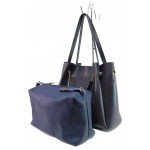 Тъмносиня дамска чанта, здрава еко-кожа - удобство и стил за вашето ежедневие N 100017616