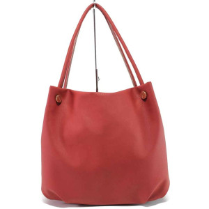 Червена дамска чанта, здрава еко-кожа - удобство и стил за вашето ежедневие N 100017618