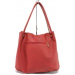 Червена дамска чанта, здрава еко-кожа - удобство и стил за вашето ежедневие N 100017618