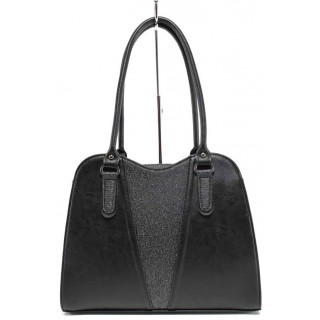 Черна дамска чанта, здрава еко-кожа - елегантен стил за вашето ежедневие N 100017620