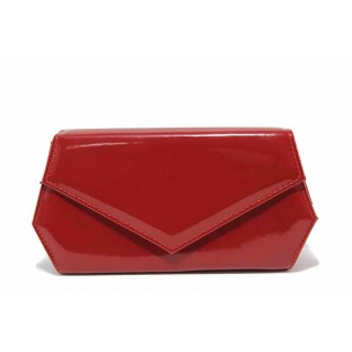 Червена дамска чанта, лачена еко кожа - елегантен стил за вашето ежедневие N 100017637