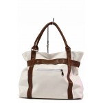 Бяла дамска чанта, здрава еко-кожа - удобство и стил за вашето ежедневие N 100017667