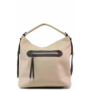 Бежова дамска чанта, здрава еко-кожа - удобство и стил за вашето ежедневие N 100017669