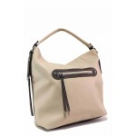 Бежова дамска чанта, здрава еко-кожа - удобство и стил за вашето ежедневие N 100017669
